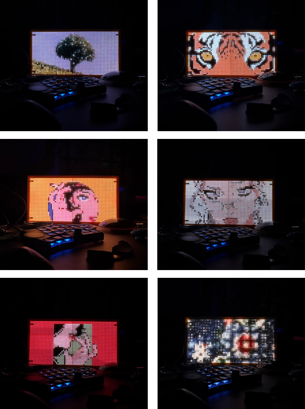 The image gallery on the display